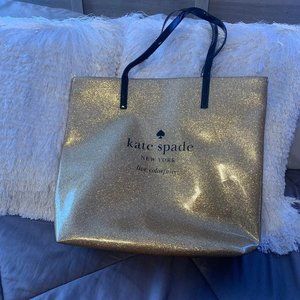 Kate Spade Gold Glitter Tote